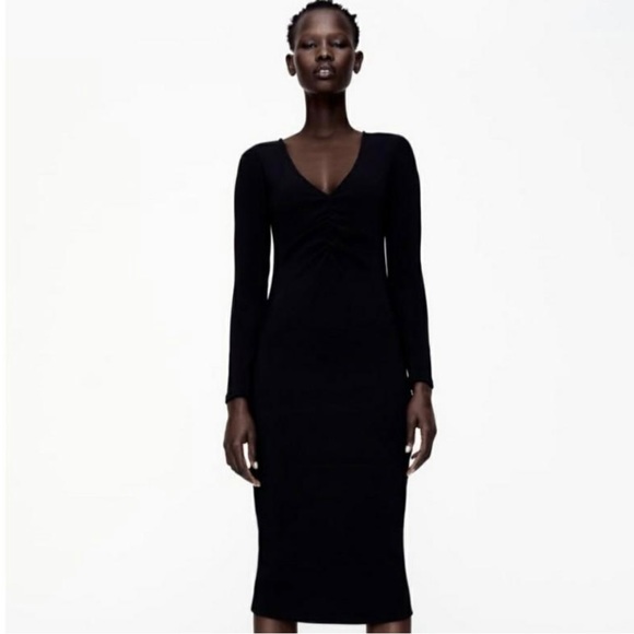 Zara| Dress| Ottoman Rib Dress in black - Picture 2 of 7